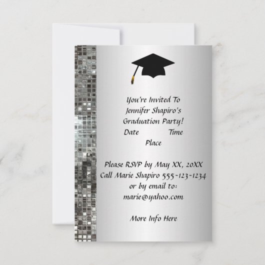Classy Silver 2014 Graduation Invitations Kaart (Achterkant)