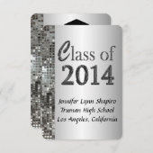 Classy Silver 2014 Graduation Invitations Kaart (Voorkant / Achterkant)