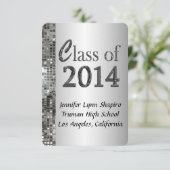 Classy Silver 2014 Graduation Invitations Kaart (Staand voorkant)