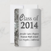 Classy Silver 2014 Graduation Invitations Kaart (Voorkant)