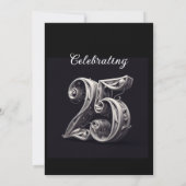 CLASSY SILVER 25E BRUILOFT JUBILEUM KAART (Achterkant)
