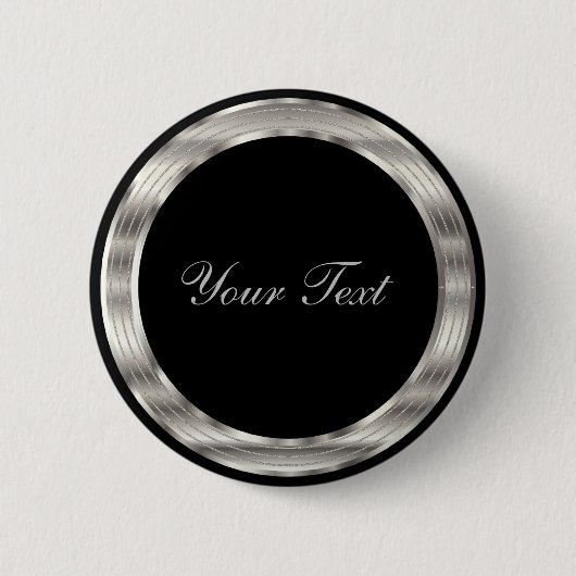 Classy Silver and Black Template Ronde Button 5,7 Cm (Voorkant)