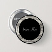 Classy Silver and Black Template Ronde Button 5,7 Cm (Voorkant /achterkant)