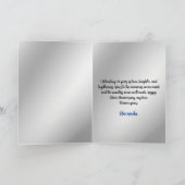 Classy Silver Blue Rozen Man 25e Jubileum Kaart (Binnen)