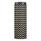 Classy Silver Chevron Gold Monogram Thermosbeker (Achterkant)