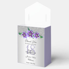 Classy Silver & Clematis Flowers 18e verjaardag Bedankdoosjes