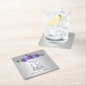 Classy Silver & Clematis Flowers 18e verjaardag Kartonnen Onderzetters (Insitu)