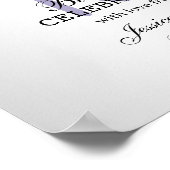 Classy Silver & Clematis Flowers 18e verjaardag Poster (Hoek)