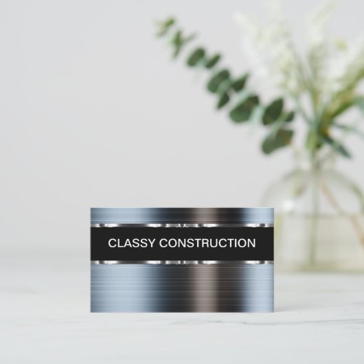 Classy Silver Elements Construction Visitekaartjes (Staand voorkant)