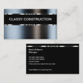 Classy Silver Elements Construction Visitekaartjes (Voorkant / Achterkant)