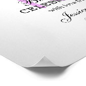 Classy Silver en Belladonna Lilies 18th Birthday Poster (Hoek)