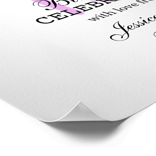 Classy Silver en Belladonna Lilies 18th Birthday Poster (Hoek)