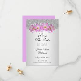 Classy Silver en Belladonna Lilies 18th Birthday Save The Date