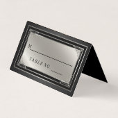 Classy Silver en Black Place Card Visitekaartje (Voorkant)