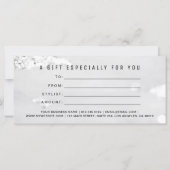 Classy Silver Foil Gift Voucher/Certificate (Achterkant)