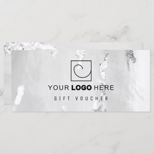 Classy Silver Foil Gift Voucher/Certificate (Voorkant / Achterkant)
