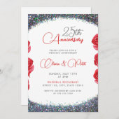 Classy Silver Glitter 25e bruiloft Jubileum Kaart (Voorkant / Achterkant)