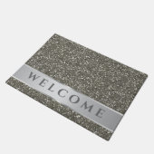 Classy Silver Glitter Kijk grijs Welkom Deurmat (Schuin)