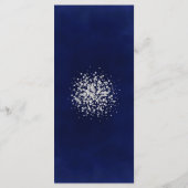 Classy Silver Glitter op Royal Blue Menu (Achterkant)