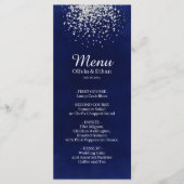 Classy Silver Glitter op Royal Blue Menu (Voorkant)