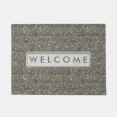 Classy Silver Glitter Welkom Deurmat (Voorkant)