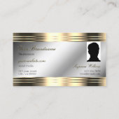 Classy Silver Gold Shiny Diamonds Logo en foto Visitekaartje (Achterkant)