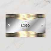 Classy Silver Gold Shiny Diamonds Logo en foto Visitekaartje (Voorkant)