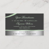 Classy Silver Grey gebogen decor lijnen glinsteren Visitekaartje (Achterkant)