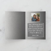 Classy Silver Heart 25th Wedding Jubileum Kaart (Binnen)