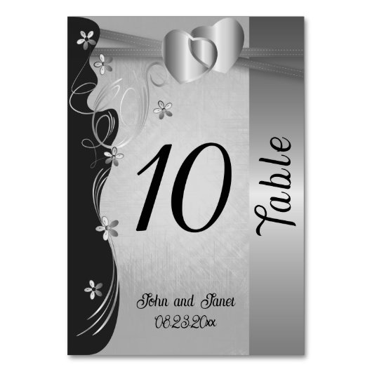 Classy Silver Heart Kaart (Voorkant)