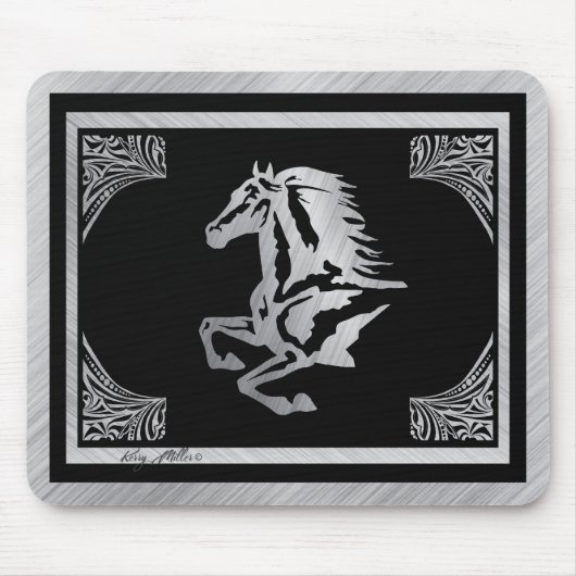 Classy Silver Horse Muismat (Voorkant)