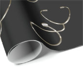 Classy Silver Kijk Stethoscope Medical Theme Cadeaupapier (Rol Hoek)