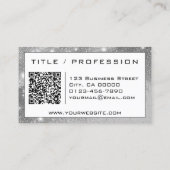 Classy Silver Luminous Glitter Lijst met QR-code Visitekaartje (Achterkant)