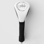 Classy Silver Monogram en naam Golfheadcover (Voorkant)