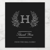 Classy Silver, Monogram Wijn Etiket (Enkel label)