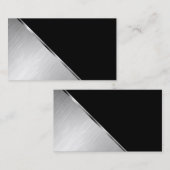 Classy Silver op zwarte professionele Visitekaartj Visitekaartje (Voorkant / Achterkant)