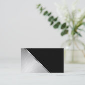 Classy Silver op zwarte professionele Visitekaartj Visitekaartje (Staand voorkant)