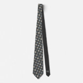 Classy Silver Polka Dot Personalized Charcoal Gray Stropdas (Voorkant)