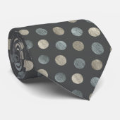 Classy Silver Polka Dot Personalized Charcoal Gray Stropdas (Opgerold)