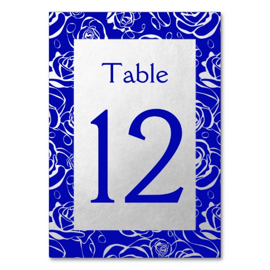Classy Silver Rozen op Royal Blue Kaart (Achterkant)