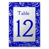 Classy Silver Rozen op Royal Blue Kaart (Voorkant)