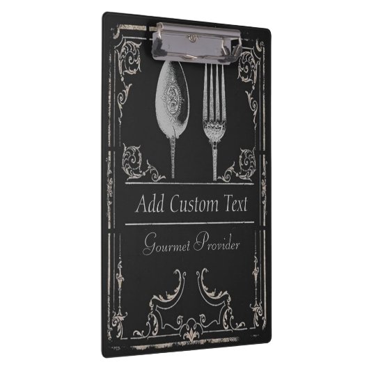  Classy  Silver Spoon Fork op Black Klembord (Rechts)