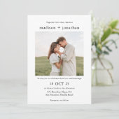 Classy Simple 2 Photo Wedding Kaart (Staand voorkant)