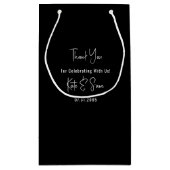 Classy Simple Black and White Wedding Klein Cadeauzakje (Achterkant)