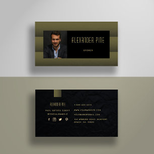 Classy Simple Black Gold Professional-foto Visitekaartje