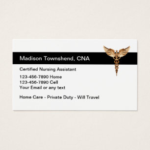Classy Simple Certified Nursing Assistant Visitekaartje