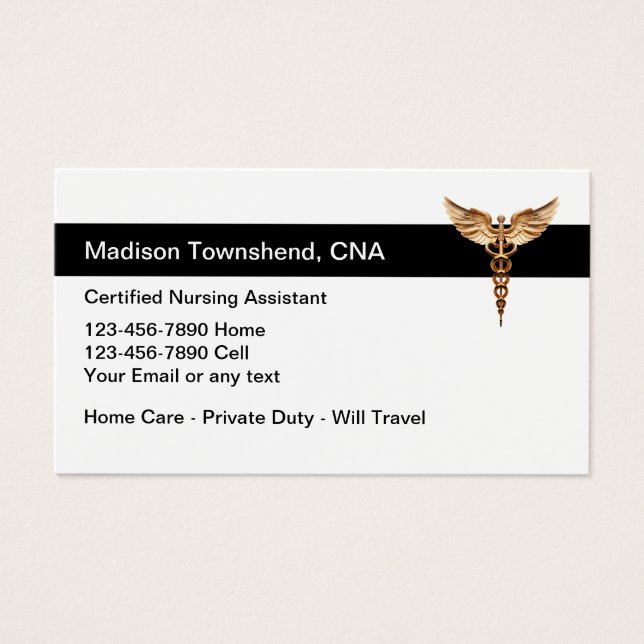 Classy Simple Certified Nursing Assistant Visitekaartje (Voorkant)