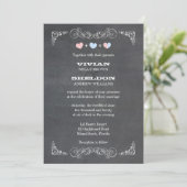Classy Simple Chalkboard Wedding Kaart (Staand voorkant)