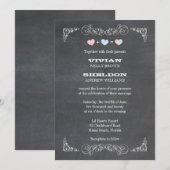 Classy Simple Chalkboard Wedding Kaart (Voorkant / Achterkant)