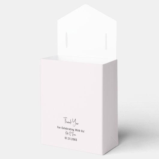 Classy Simple Champagne PInk Wedding Favor Box Bedankdoosjes (Geopend)